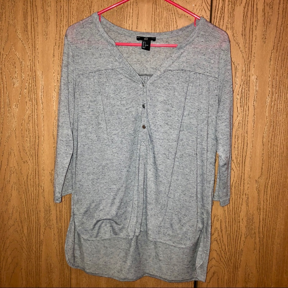 H&M Hi-Lo Top Blouse Size Small Women’s Blue Shirt
